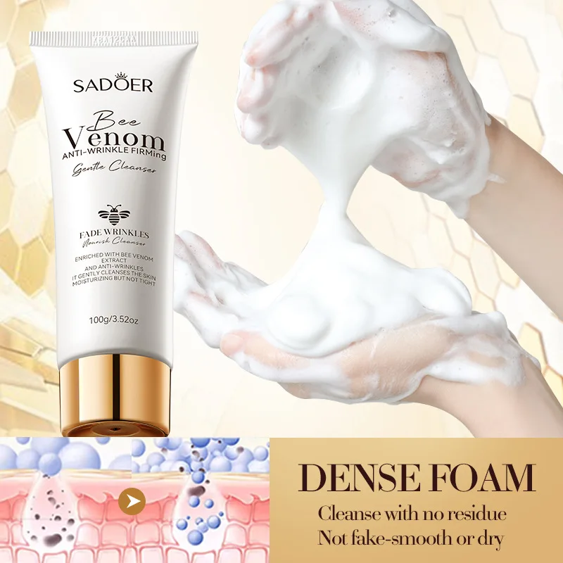 Очищающее средство для лица пчелиный яд пена ухода за кожей увлажнение контроль