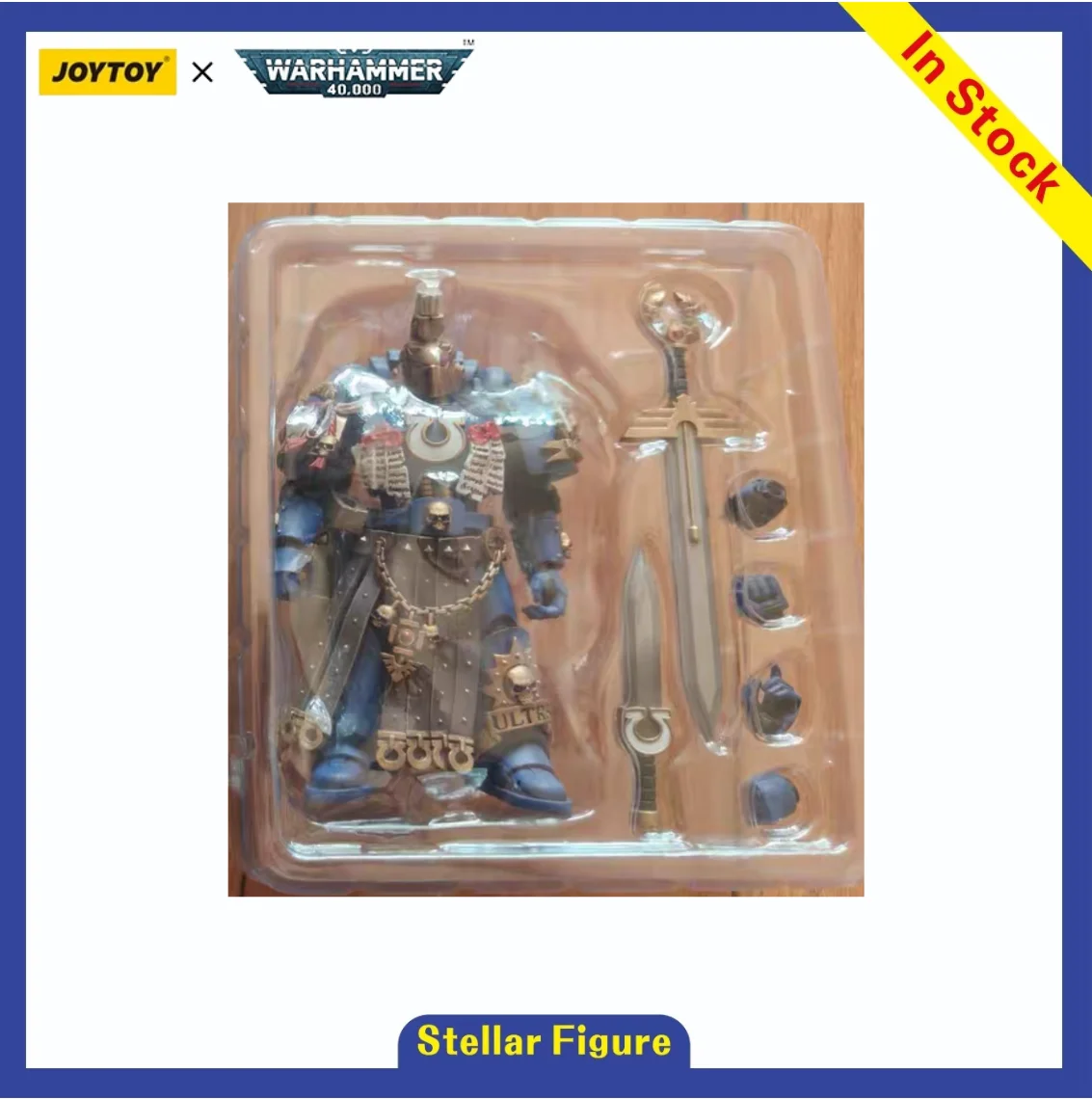 Фото 【SF】JOYTOY Warhammer 40K 1/18 Фигурка Ультрамаринов, Чемпион Отряда Чести, Модель, Игрушки, Подарки, Коллекция №1