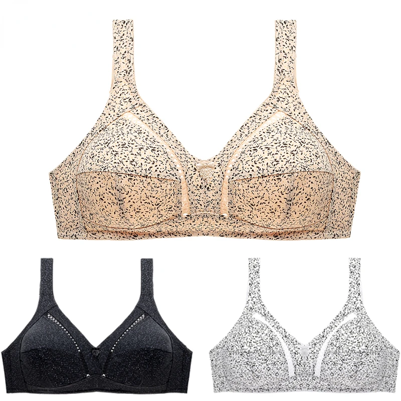 

Хлопковый сексуальный женский бюстгальтер с большими чашками, чашка D, E, с принтом, женское нижнее белье без косточек, сексуальный бюстгальтер без косточек, женское нижнее белье 95, 100, 105, 120