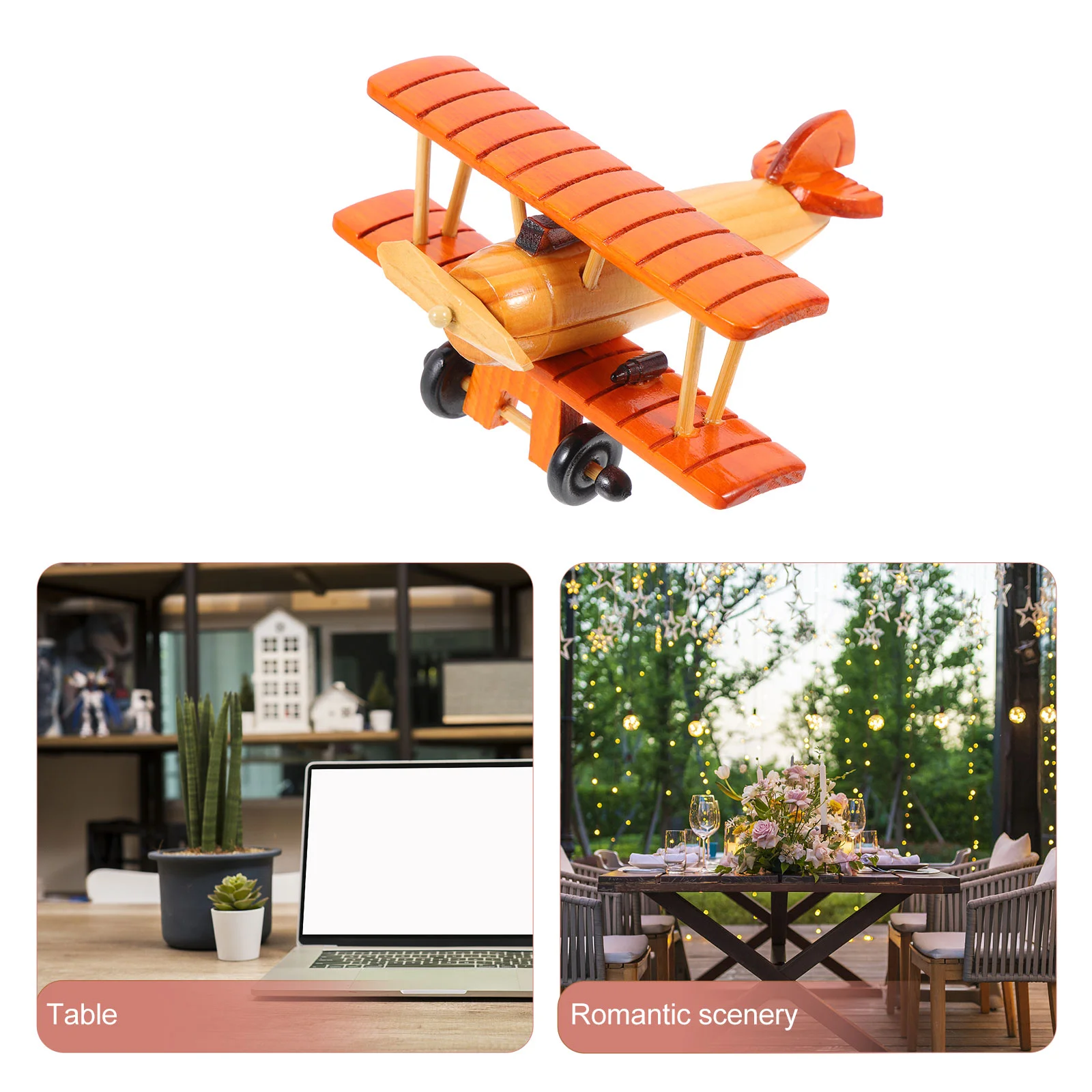 Модель самолета орнамент винтажный креативный деревянный декор скульптура