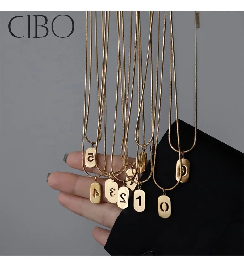 Титановое цифровое квадратное ожерелье женское нишевое дизайнерское до ключиц