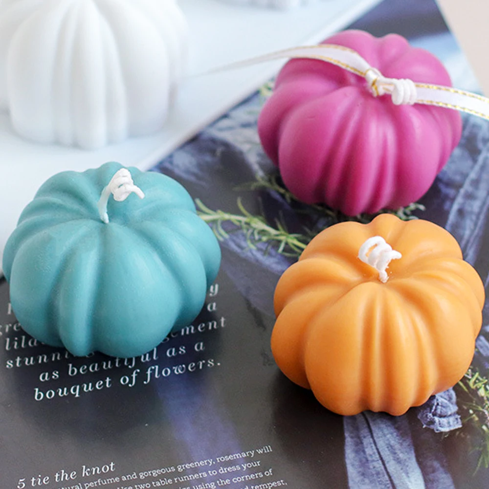 

3D форма в виде тыквы и свечи, сделай сам, форма в виде свечи для Хэллоуина, ручная работа, смола, мыло, мусс, шоколад, искусственное украшение д...