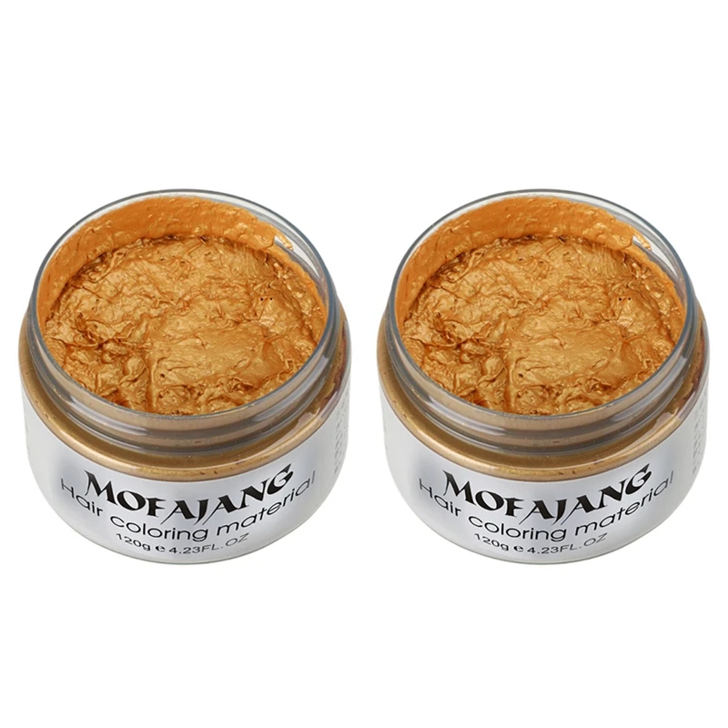 

Mofajang 2X Style Styling Products Hair Color Wax Dye One-Time Molding Paste Hair Dye Wax Make Up Gold