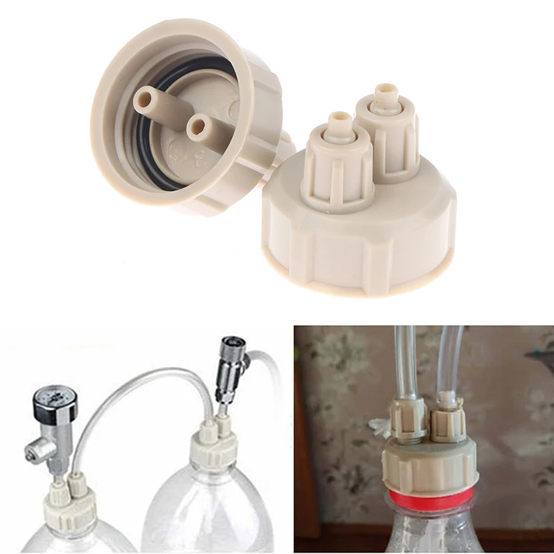 

2pcs Aquarium CO2 System Tube Valve Guage Bottle Cap Aquarium Bottle Cap Fish Tank Live Plant DIY Air Diffuser Generator Tool