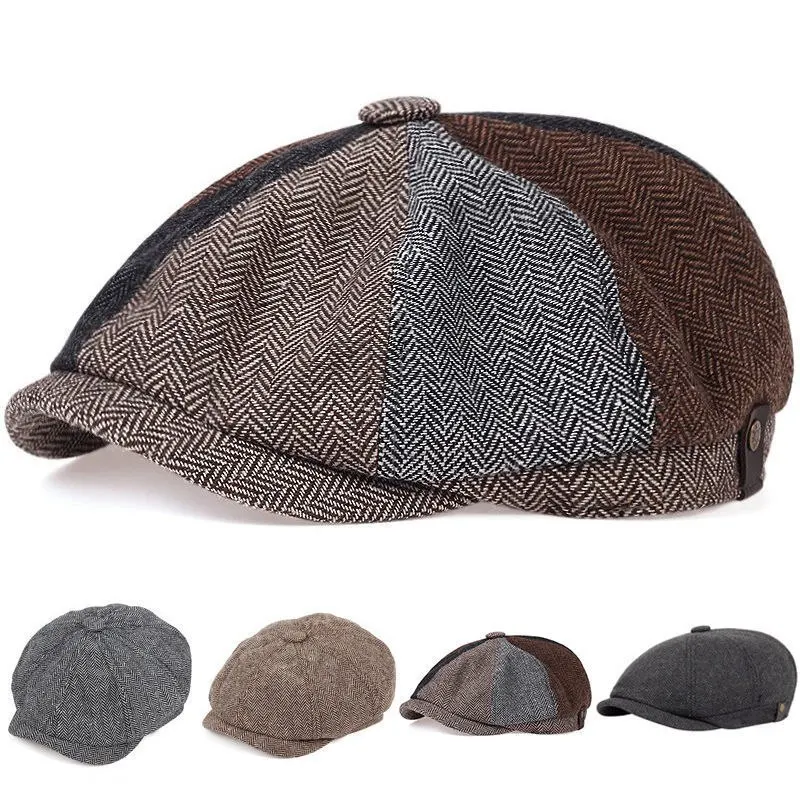 

Stripe Short Brim Shade Elasticity Outdoor Men Beret Spring Autumn Vintage Unisex Sun Protection Peaked Cap Dad Hat