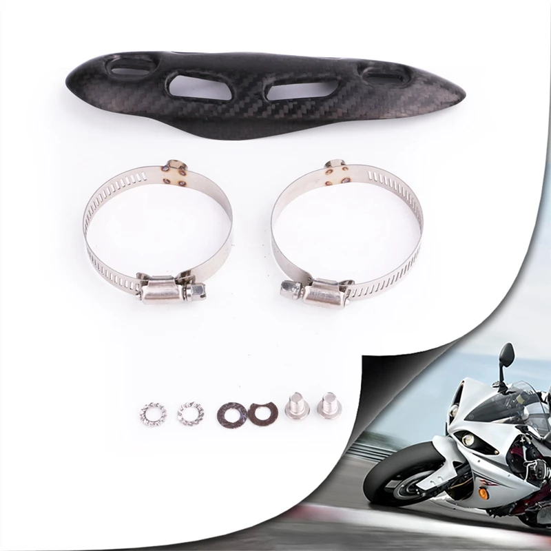 

Motorcycle Exhaust Carbon Fiber Heat Shield Cover Guard Anti-Scalding Shell for Kawasaki Z900 Yamaha Yzf R25