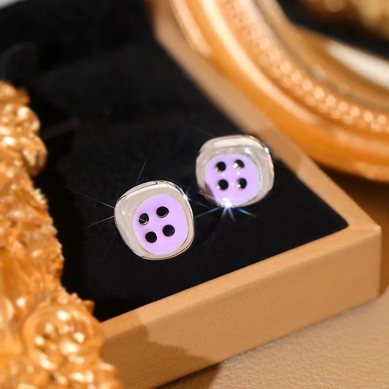 

Punk Female Geometry Earrings Small Size Grace Girls Daily Wear Earrings Accessories for Women Personality Button Stud Earrings