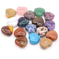 natural healing crystal stone heart shape agate quartz polished gemstone beads energy specimen diy jewelry gifts home decoration