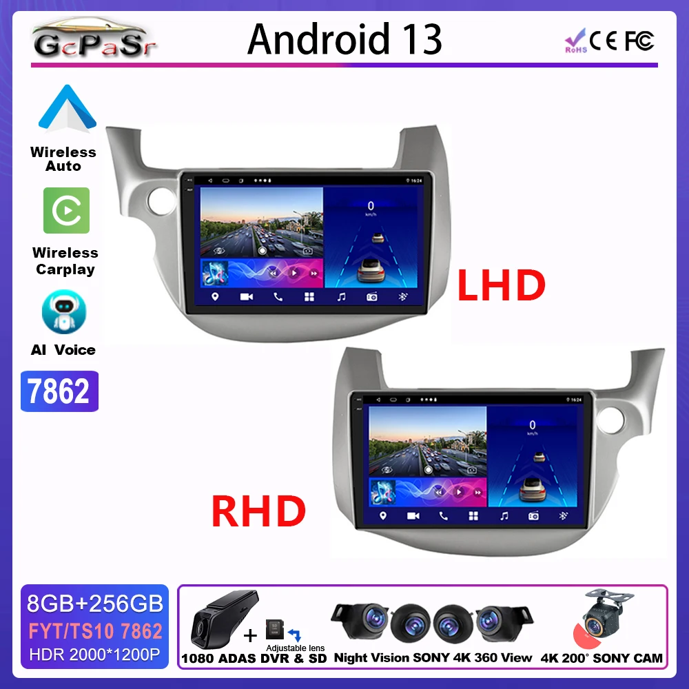 

Android Радио Автомобиль для HONDA Jazz 2 LHD GG 2008 - 2014 Мультимедиа Automotiva 5G DVD Wifi GPS Автомобильная камера Интеллектуальные системы