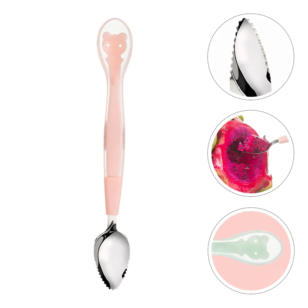 

2 Pcs Scraper Feeding Spoon Fruit Puree Grapefruit Double Head Supplement Food Silica Gel Child Baby