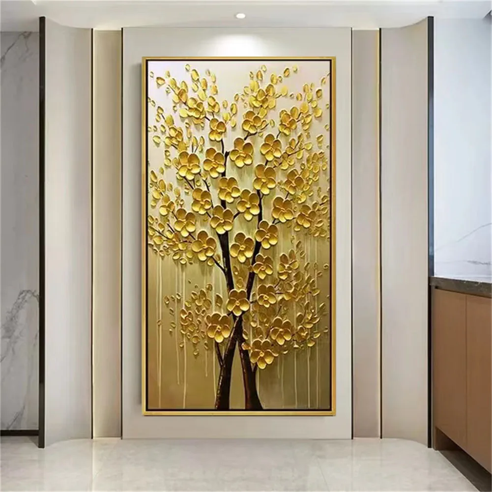 

100% Handmade Knife Flower Tree Oil Painting On Canvas Palette 3d Paintings Decor Living Room Modern Abstract Wall Art Pictures