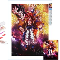red body hair goku pictures home decor round drill cross stitch dragon ball anime 5d full diamond paintings embroidery diy gifts