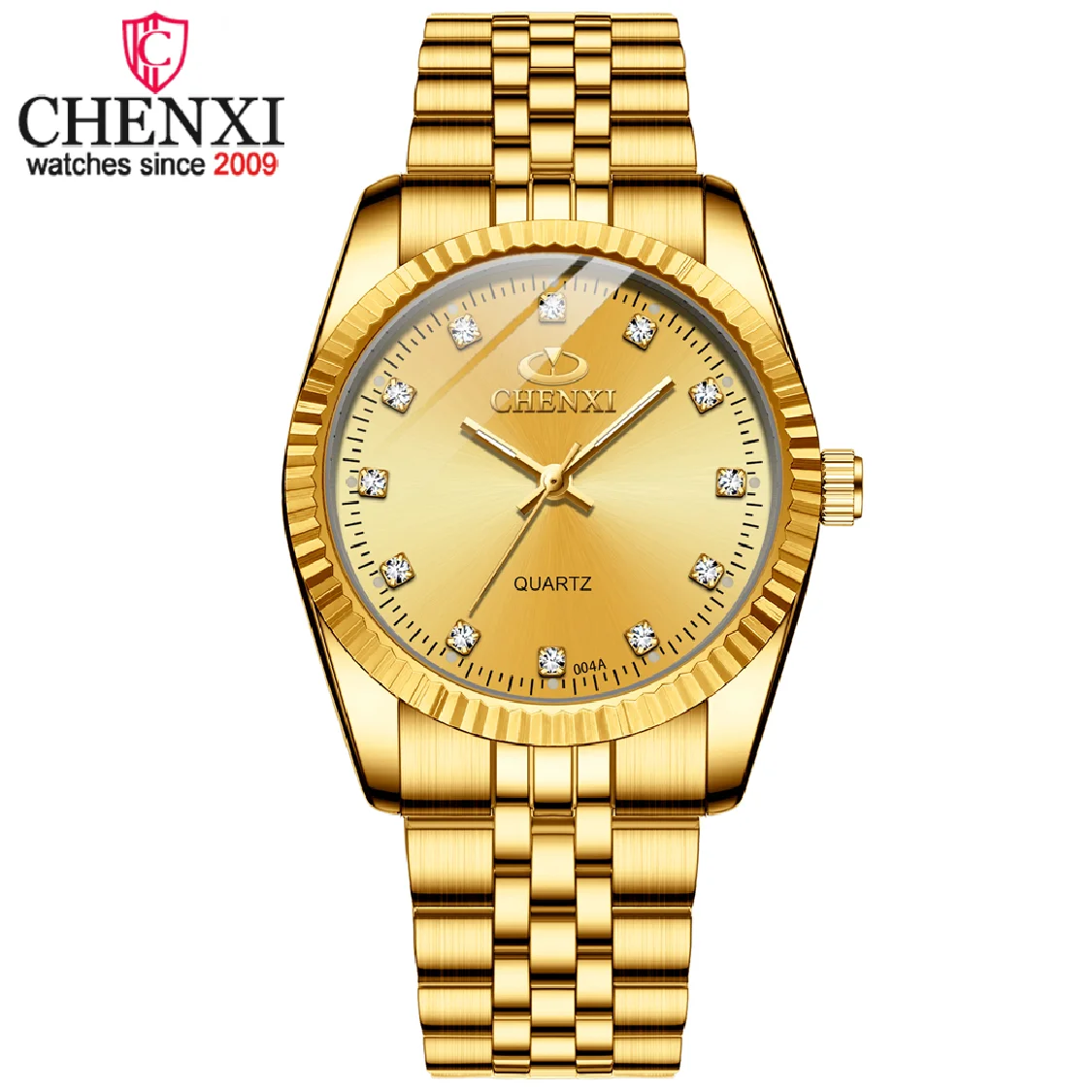 

CHENXI Fashion Luxury Men Women Watch Gold Blue Quartz Wrist Watch Stainless Steel Couples Clock Casual Waterproof Mens Watches