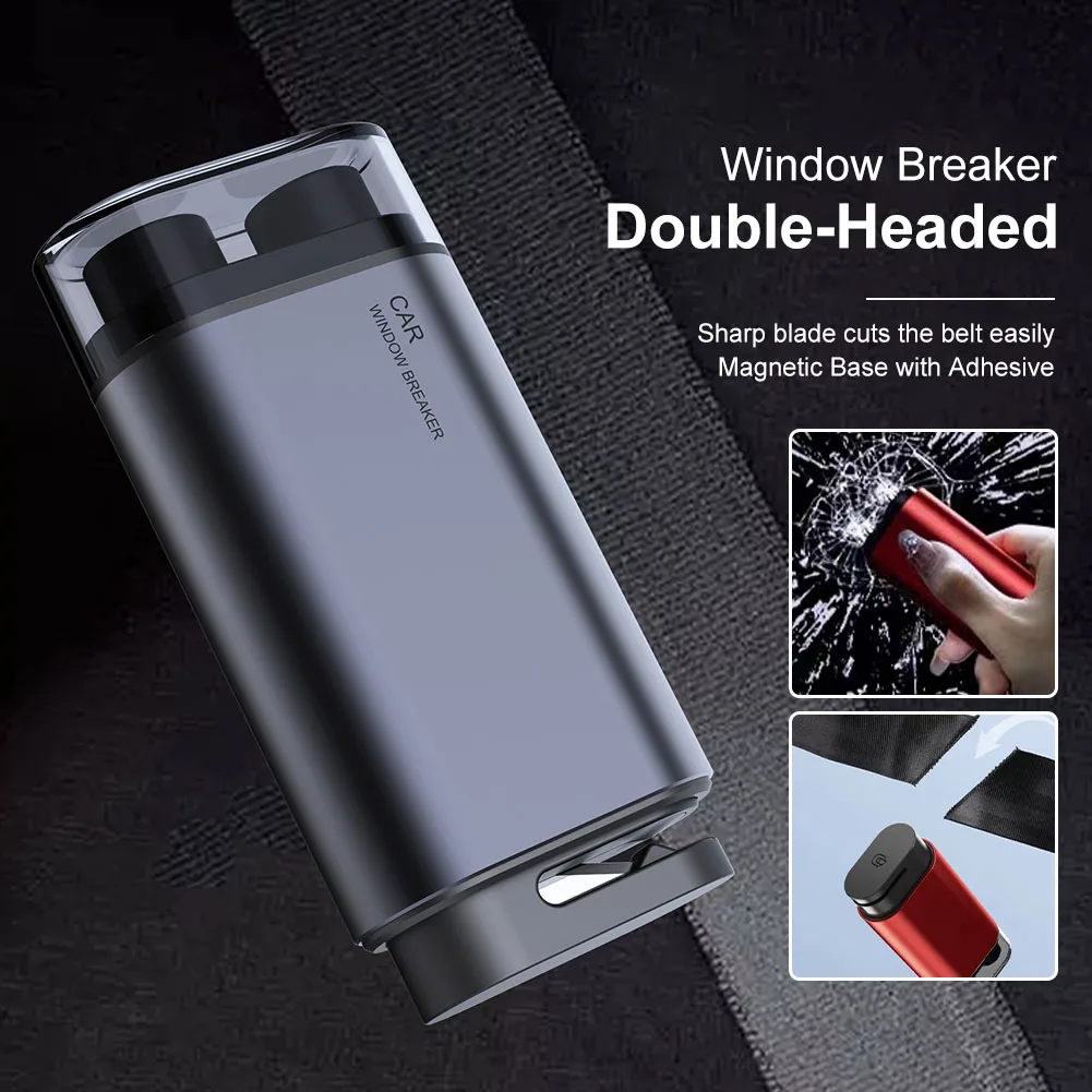 

1PCS Emergency Car Window Breaker With Seatbelt Cutter Double-Headed Glass Breaker Aluminum Escape Tool Safety Hammer Lifesaving