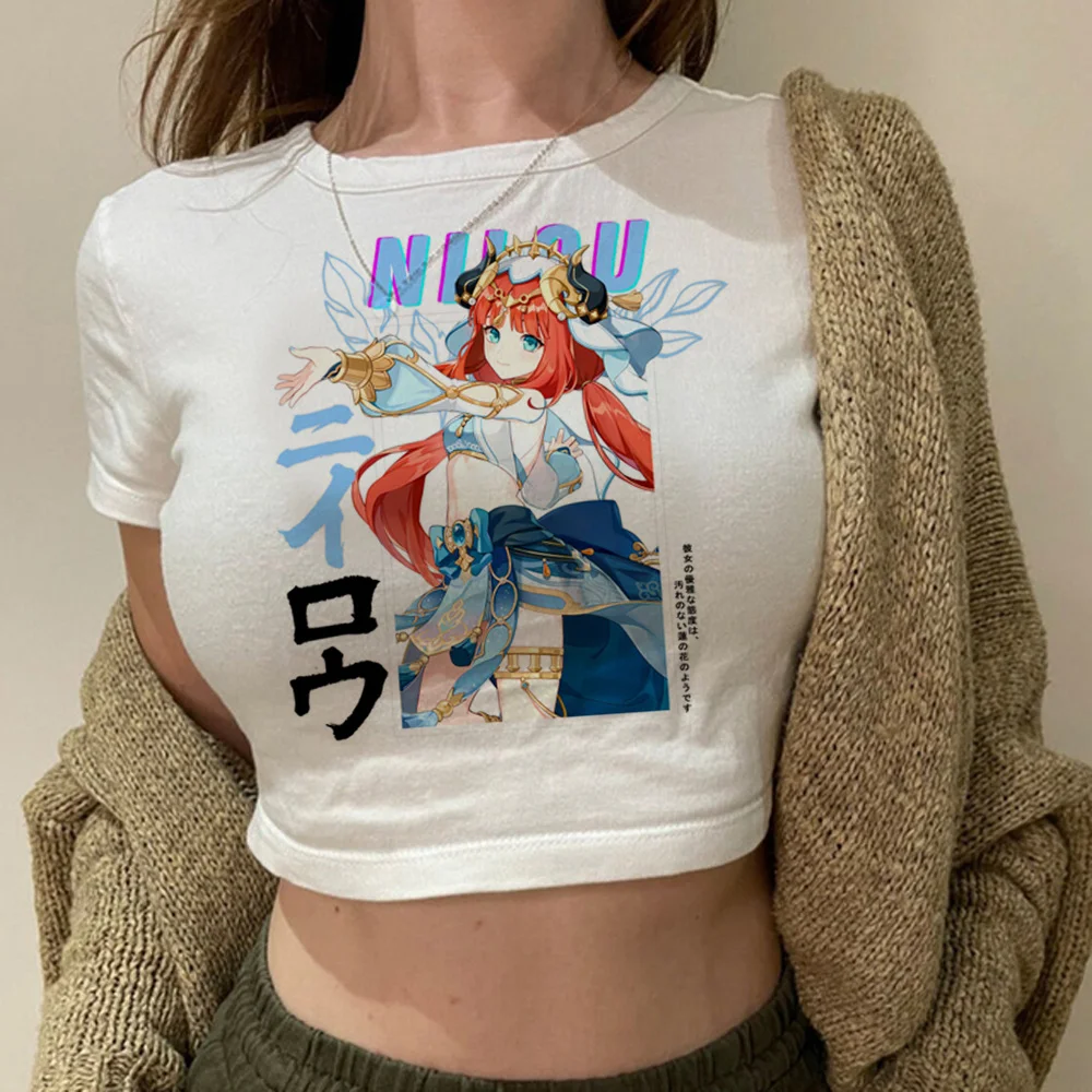 

Женский укороченный топ genshin impact trashy goth, кавайная Готическая футболка kawai fairy grunge