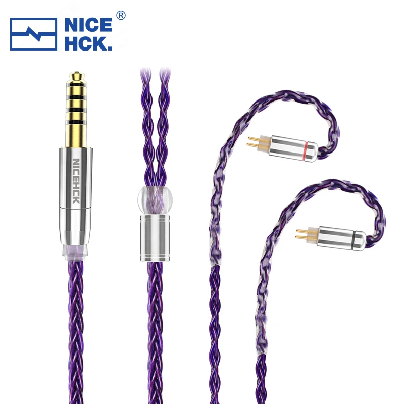 

NiceHCK PurpleSE Imported 8 Strands FURUKAWA Copper Earphone Replace Cable 3.5/2.5/4.4mm MMCX/0.78mm 2Pin For Mele S12 Form Nio