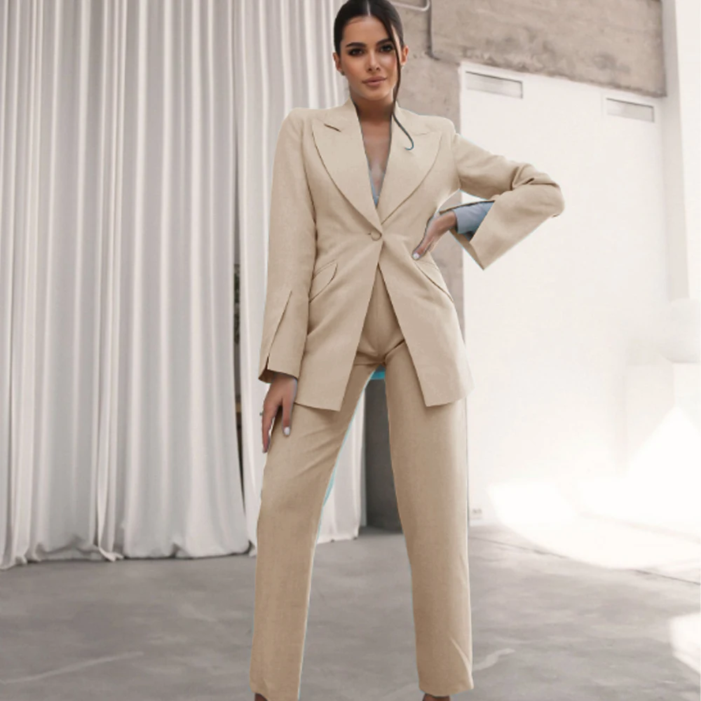 1 Button Women's Suit 2 Piece Set (jacket+vest) Pants Sets Luxury Elegant Blazers Chic Woman Clothing 2023 Blazer Suits