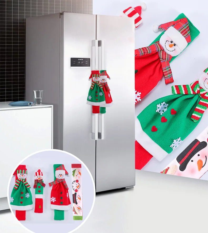 

Christmas Snowman Microwave Refrigerator Gloves Creative Beautiful Practical Anti-Static Micro-wave Oven Door Handle Cover