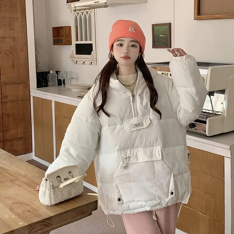 Winter Coat for Women Jackets Hooded Cotton Padded Coats Korean Fashion Loose PulloverDown Cotton Bakery Coat Oversize New
