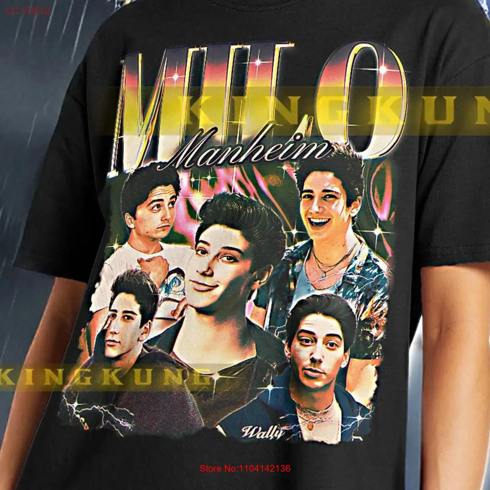 Фото Футболка MILO MANHEIM в стиле ретро 90-х, винтажная, с эффектом потертости, дизайнерская одежда, повседневная, стильная, уличная одежда, удобная. №1