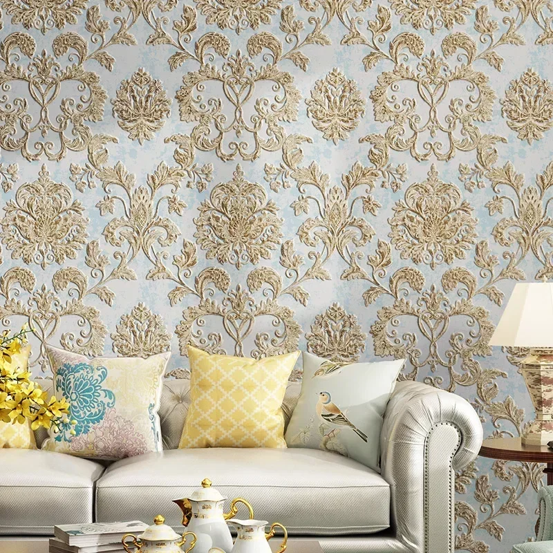 3D Embossed Texture Wall Paper Luxury Natural Fiber Black Gray Beige Brown Non-woven Wallpaper Living Room Background