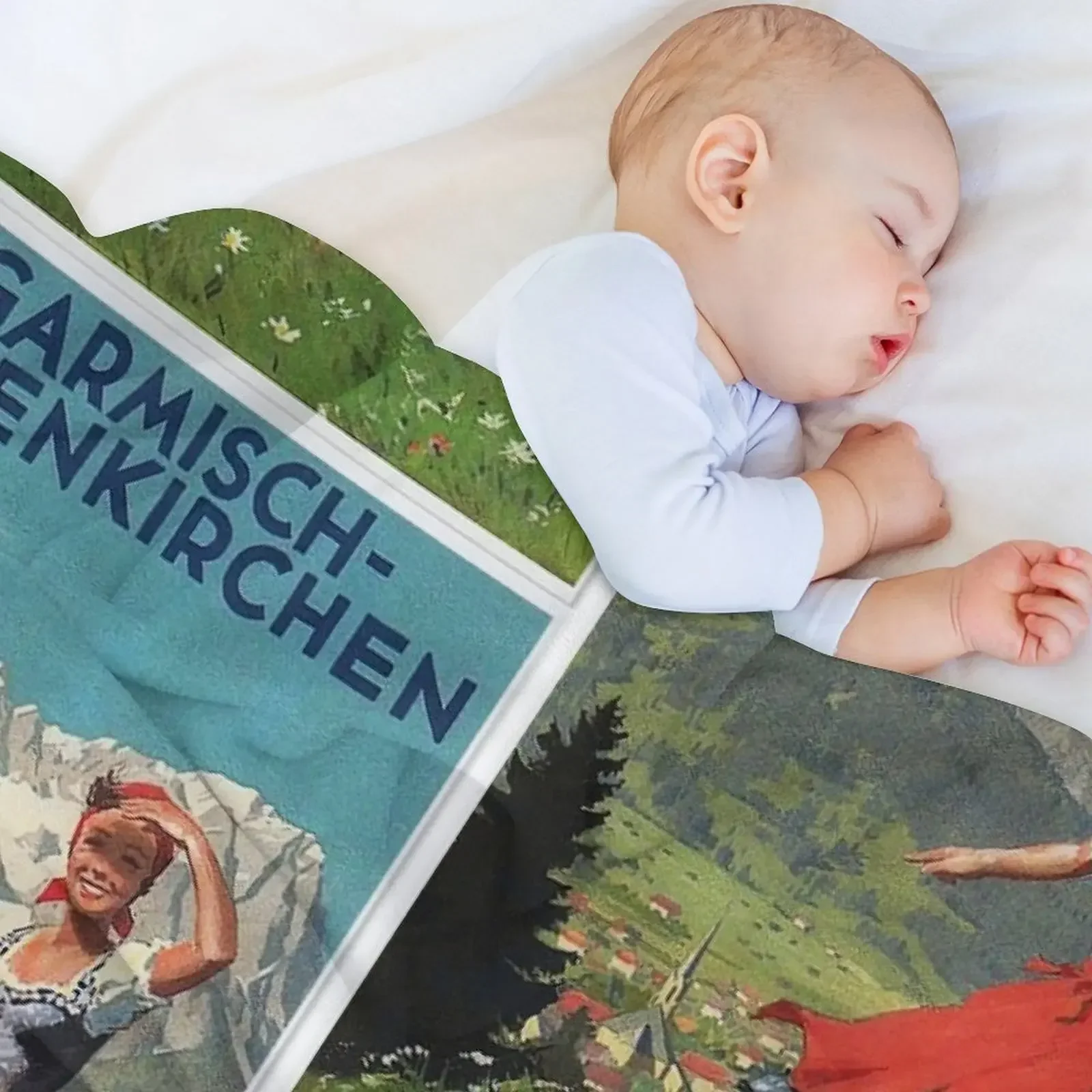 Винтажный туристический постер Garmisch legnkirch декоративное одеяло Плюшевые Милые