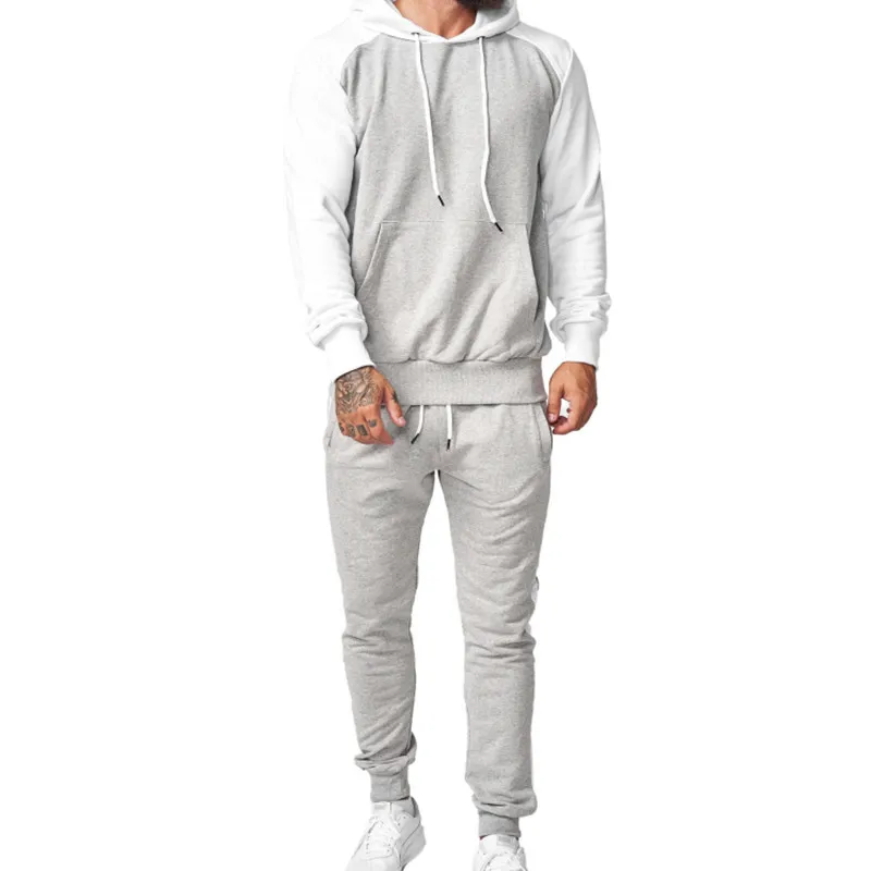 

2022 Men 2 Piece Tracksuit Set Jogging Activewear With Long Sleeve Pullover Hoodies Casual Sweatsuit For Men