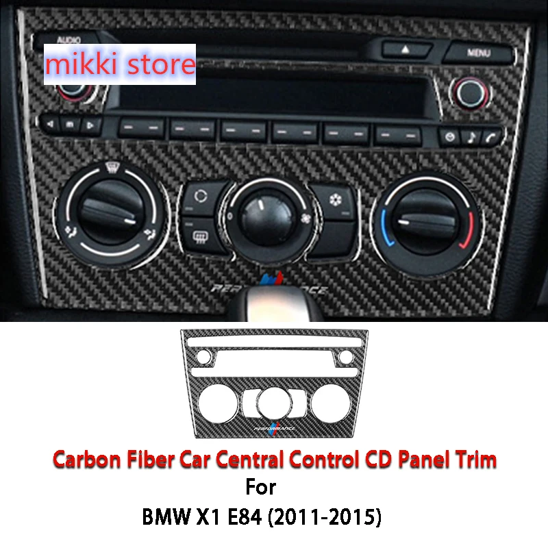 

Наклейки на центральную панель CD из углеродного волокна для BMW Old X1 E84 2011-2015, аксессуары для автомобиля, отделка интерьера