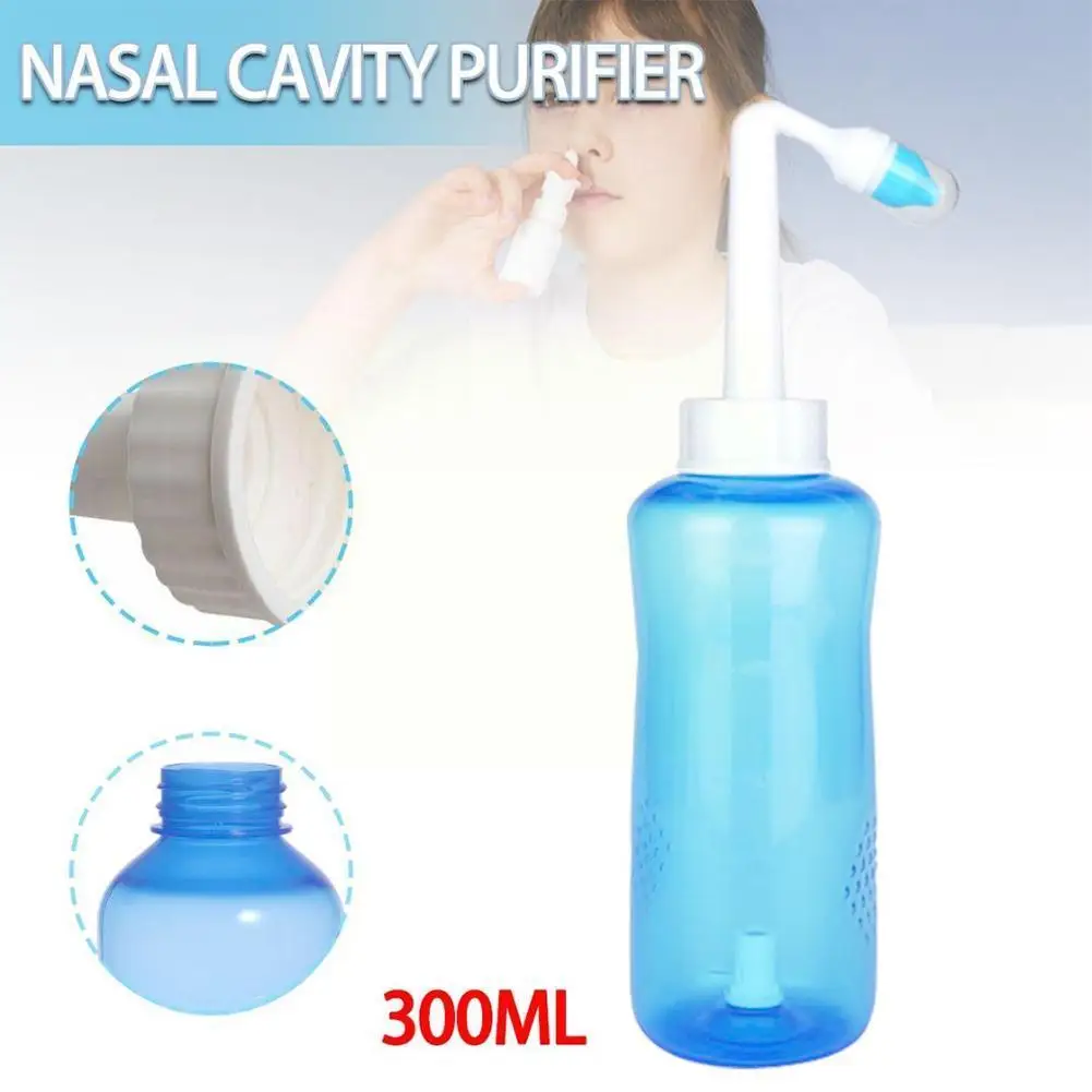 

Nose Nasal Wash System Pot Sinus Allergies Relief Rinse Neti Equipment Plastic 300mL Children Bottle Adults New Blue Practi M1L7