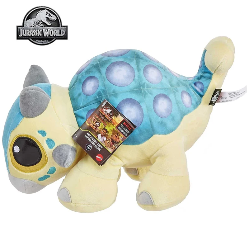 

Jurassic World Plush Ankylosaurus Bumpy Baby Dinosaur Toy Roar Sound Floppy Legs Soft Doll Play or Nap Buddy Gift for Kids HHB48