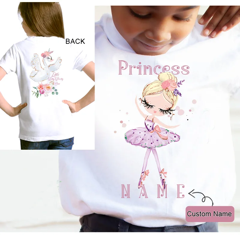 Princess T Shirt  for Girl Shirt Custom Name Summer Clothes Teen Girls Clothing Children Gift Kids Clothes Girls 8 To 12 Parties