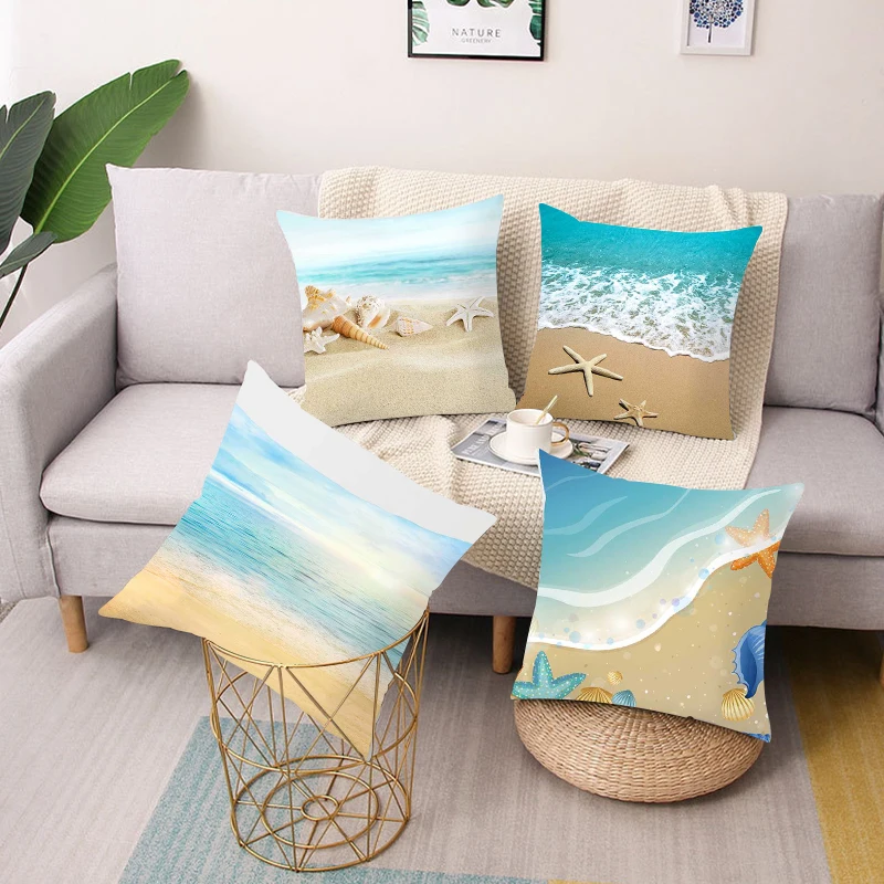 

Summer Beach Printing Sofa Creative Cushion Cover Pillowcase Home Decor Party Car Bedding