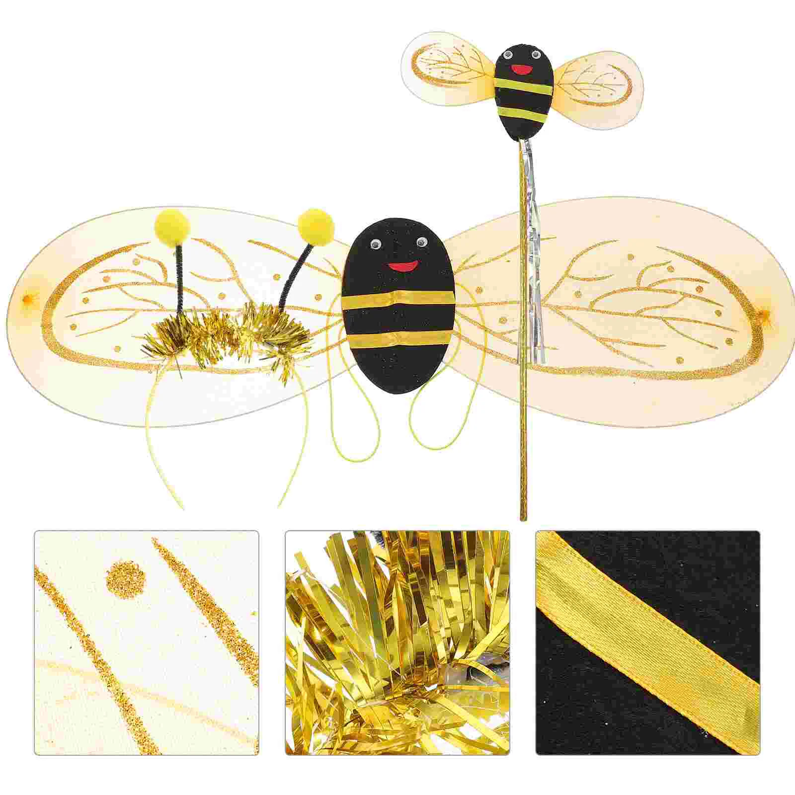 

Performance Prop Set Beautiful Fashion Hair Hoop Bee Wing Fairy Wand for Babies Children Toddlers