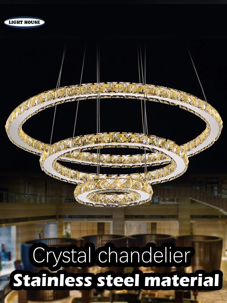 Crystal Ring Chandelier люстра. Люстра led 3-Ring Chandelier. Modern led Crystal Chandelier люстра. Люстра led 3-Ring Chandelier Золотая