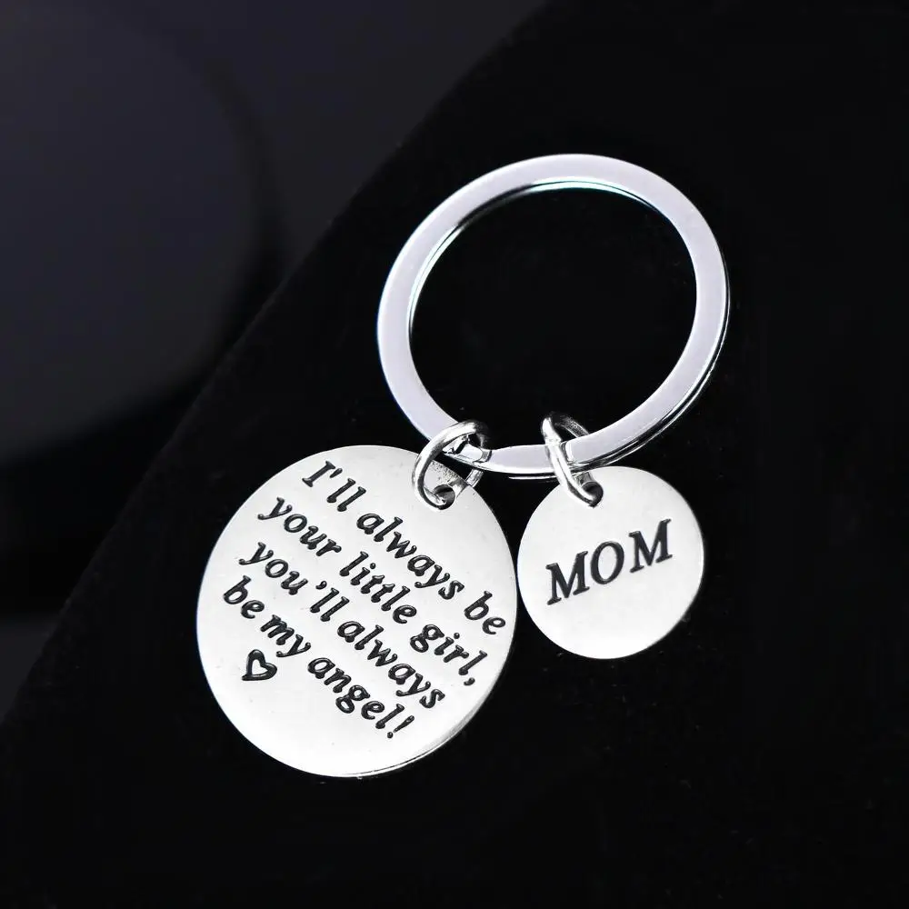 

Pendant you will always be my hero Mother's Day Trendy MOM Engraved Key Chains Keyring Keychain Father's Day