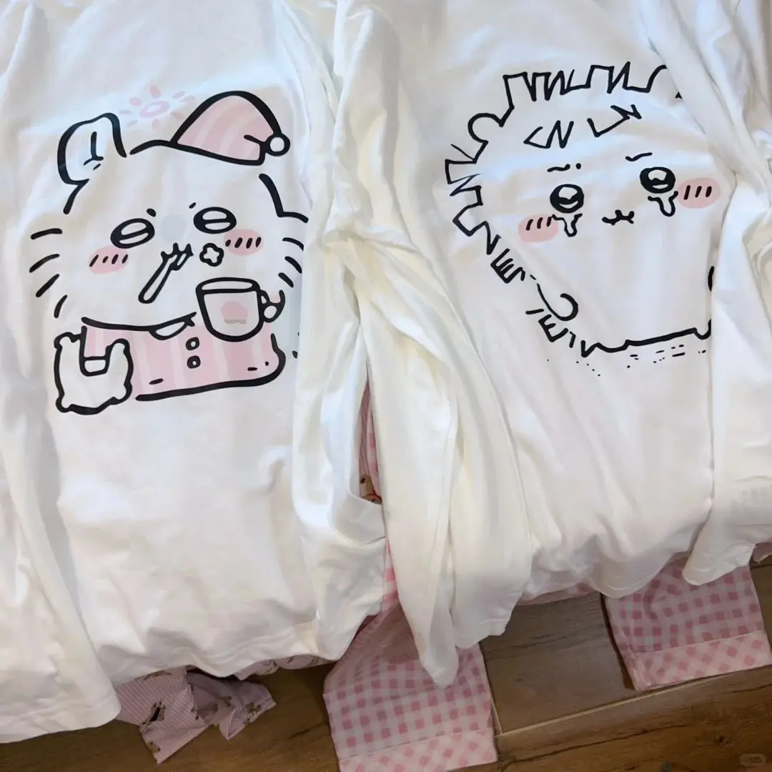 Женская футболка с длинными рукавами и принтом Jiikawa из чистого хлопка модный