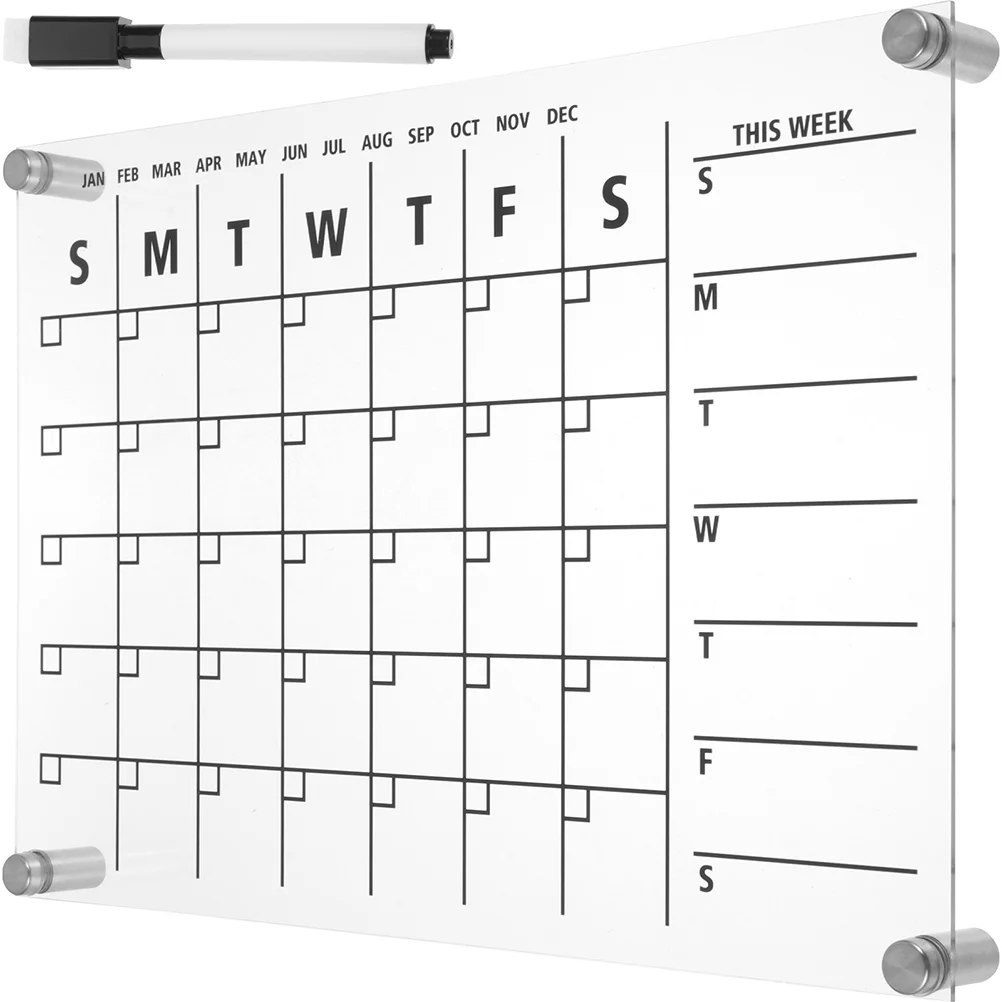 

Acrylic Memo Tablet Weekly Plan Writing Board Note Office Multifunctional Memo Clear White Message Boards Students Erasable