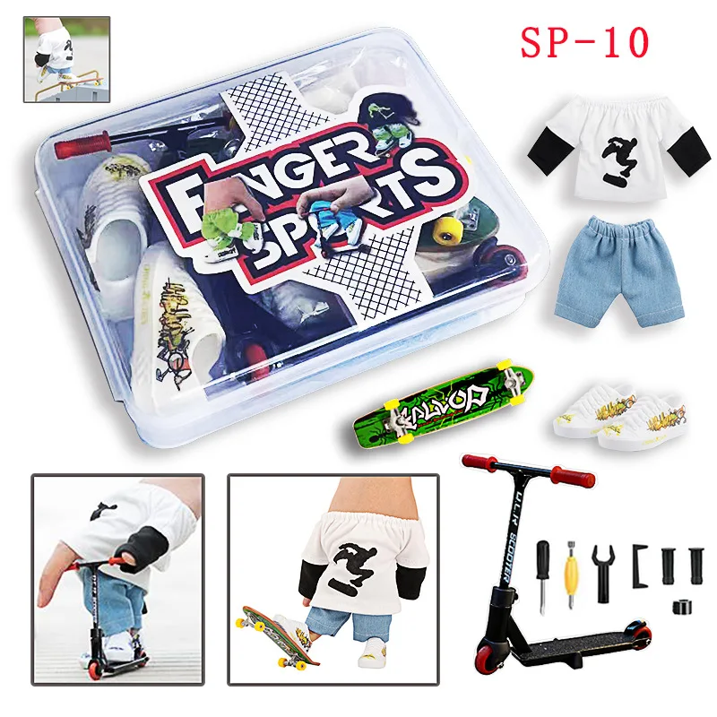 1Set Mini SkateBoard Finger Professional Stents Fingers Scooter Bike with Pants & Shoes Novelty Children Birthday Christmas Gift