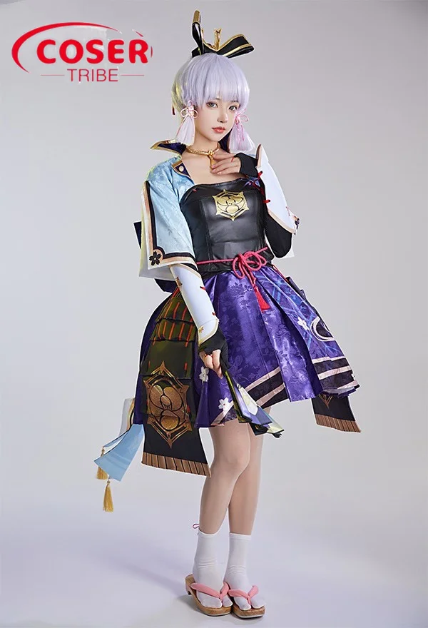 

COSER TRIBE Anime Game Genshin Impact Kamisato Ayaka Halloween Carnival Role Play Costume Complete Set