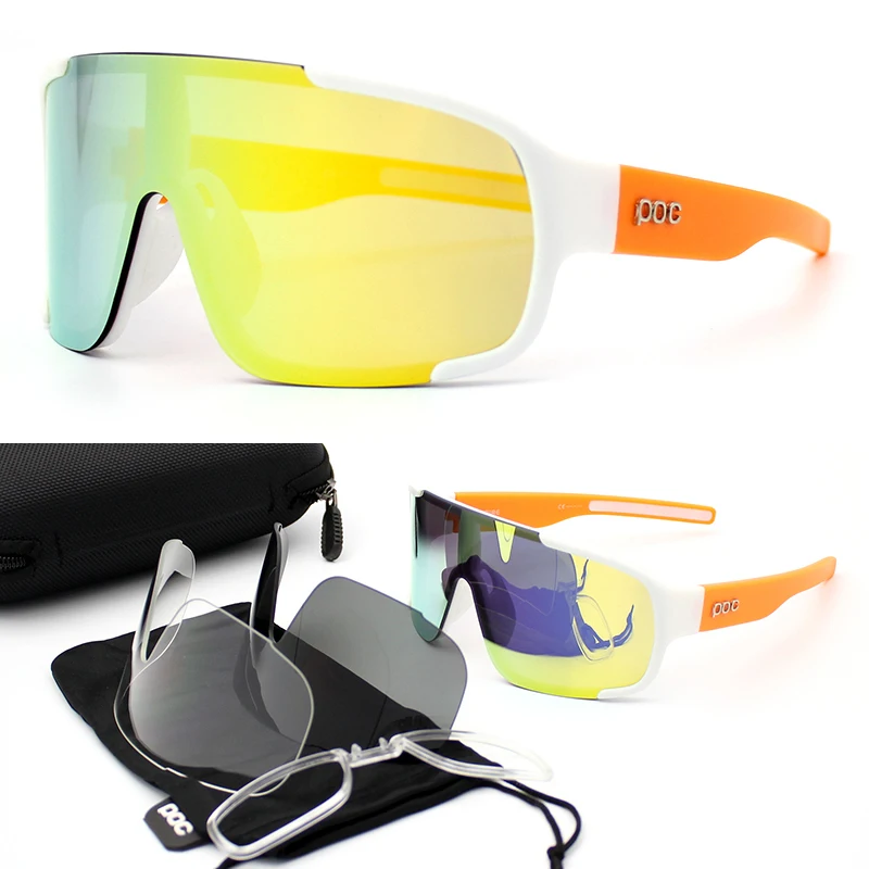 

3 Lens/Set POC Aspire MTB Cycling Eyewear Men Women Bicycle Glasses Polarized Sport Sunglasses Mountain Road Bike UV400 Goggles