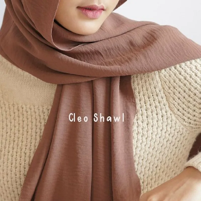 Бархатный Шелковый Шифоновый Шарф-хиджаб Премиум-класса Для Женщин Роскошная