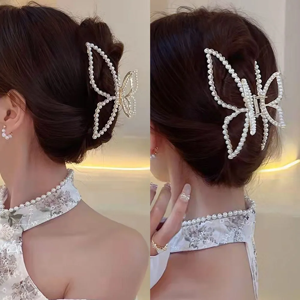 

Pearl Butterfly Hairpin Women Hair Clips Hair Claw Clamps Girls Solid Color Hairgrip Barrettes Fashion 2022 Hair Accessories