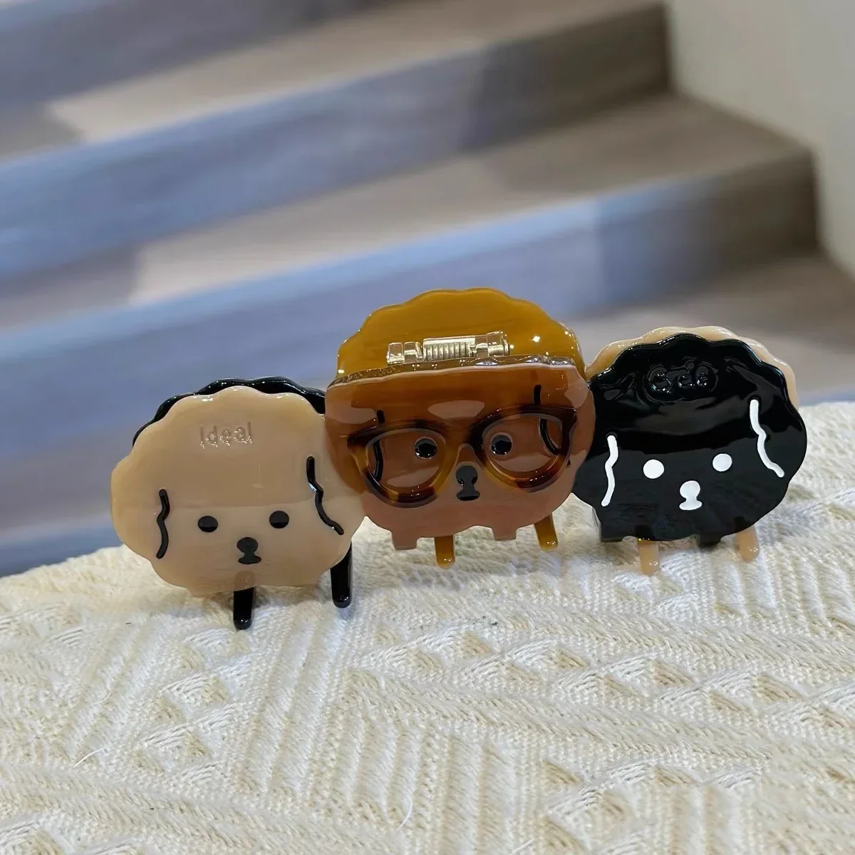 Заколка для волос из ацетата с милыми собаками и животными женщин девочек