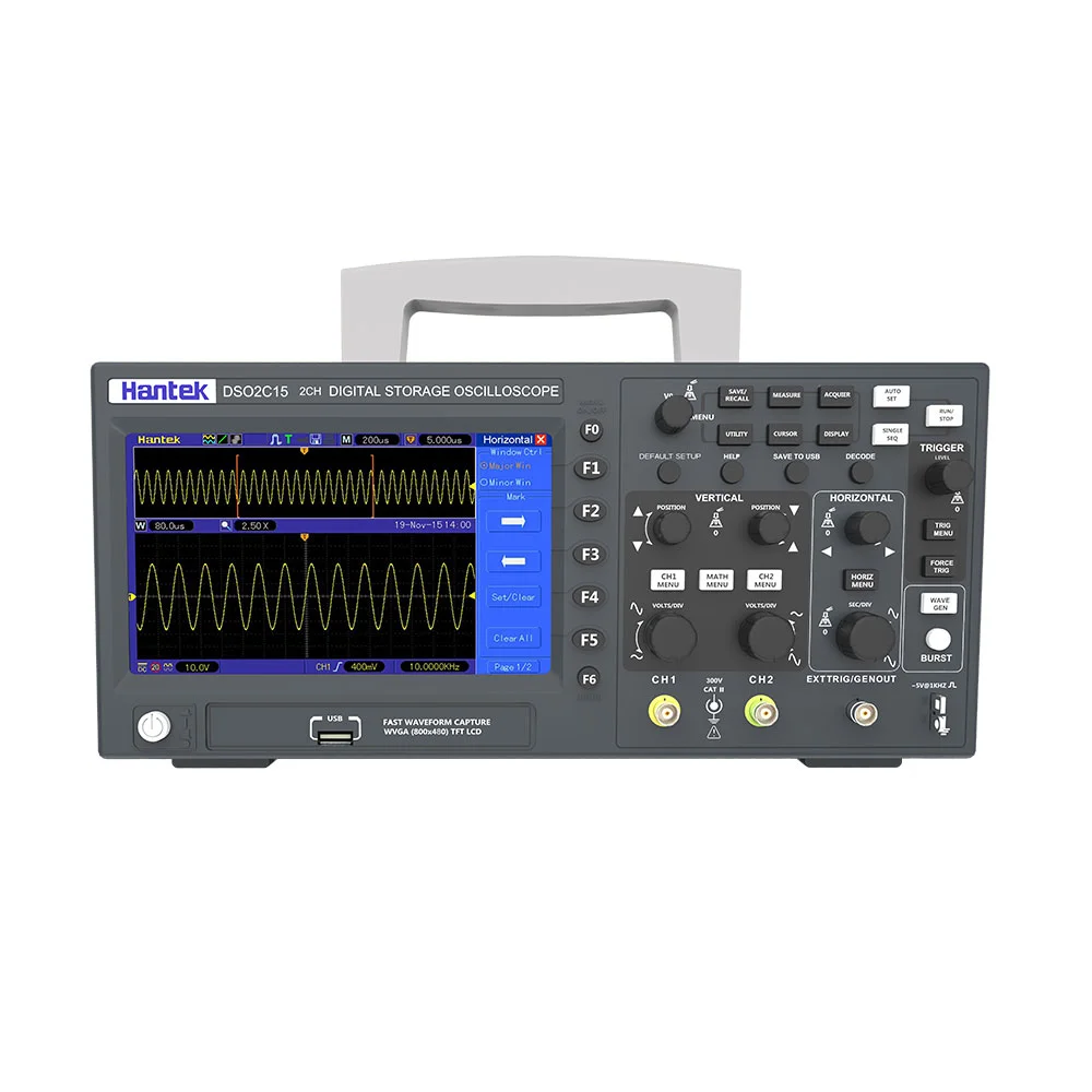 

Hantek DSO2C10/DSO2C15/DSO2D10/DSO2D15 Digital Oscilloscope 2 Channels 1 GSa/s Real-Time Sample Rate