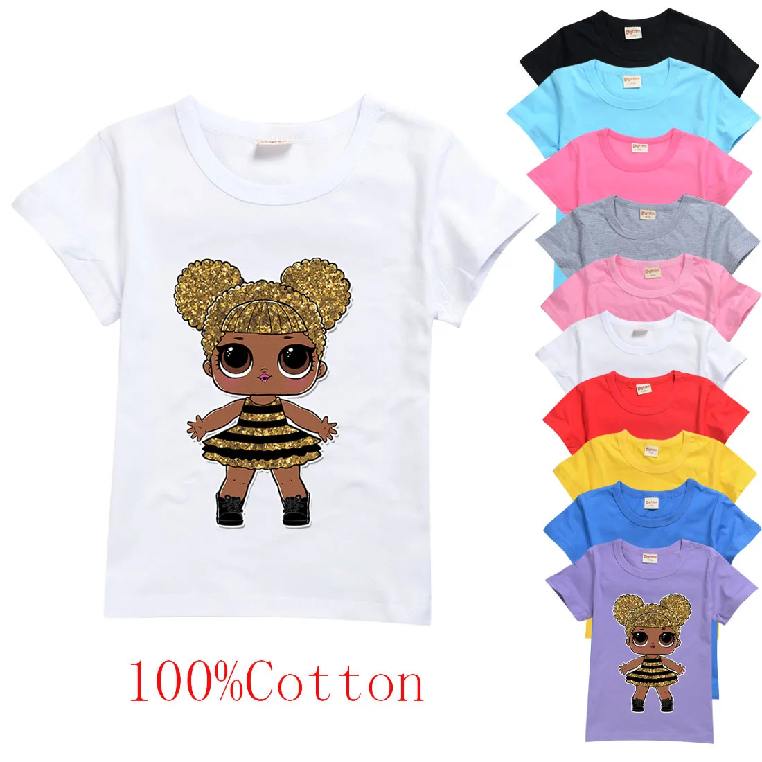 

LOL Surprise Doll Casual Shirts Kids Fashion Summer T Shirt Graphic Short Sleeves T-Shirts Children Cartoon Tshirt Girls Clothes