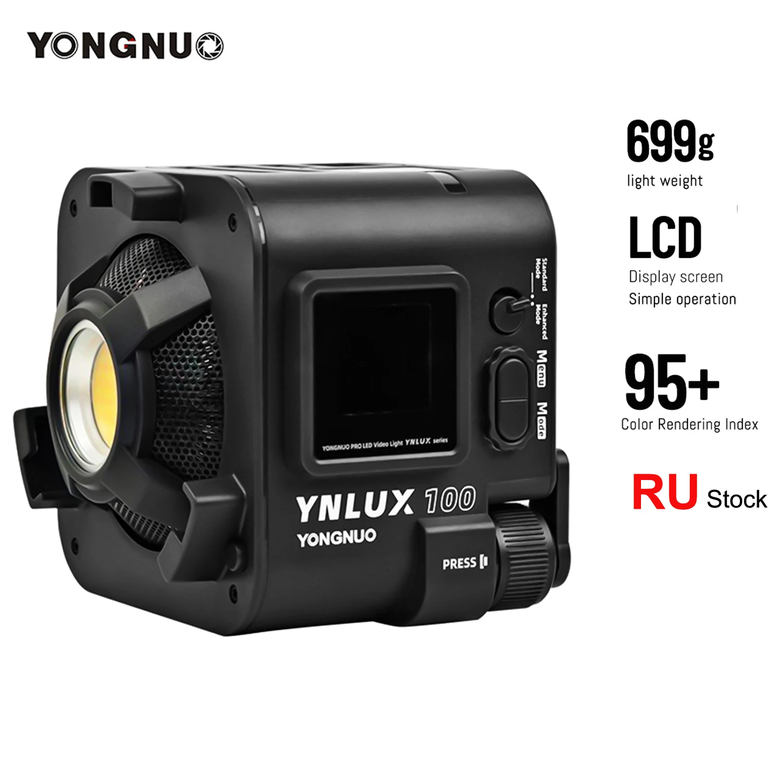 YONGNUO YNLUX100 Компактная ручная Светодиодная лампа для видеосъемки COB заполняющий