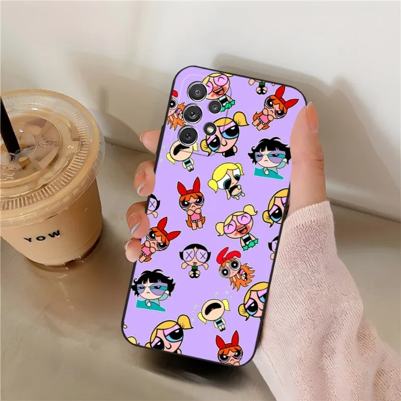 Чехол для телефона P-PowerpuffS Samsung S22 S23 S30 S21 S20 S9 S10 S8 S7 S6 Pro Plus Edge Ultra Fe силиконовый