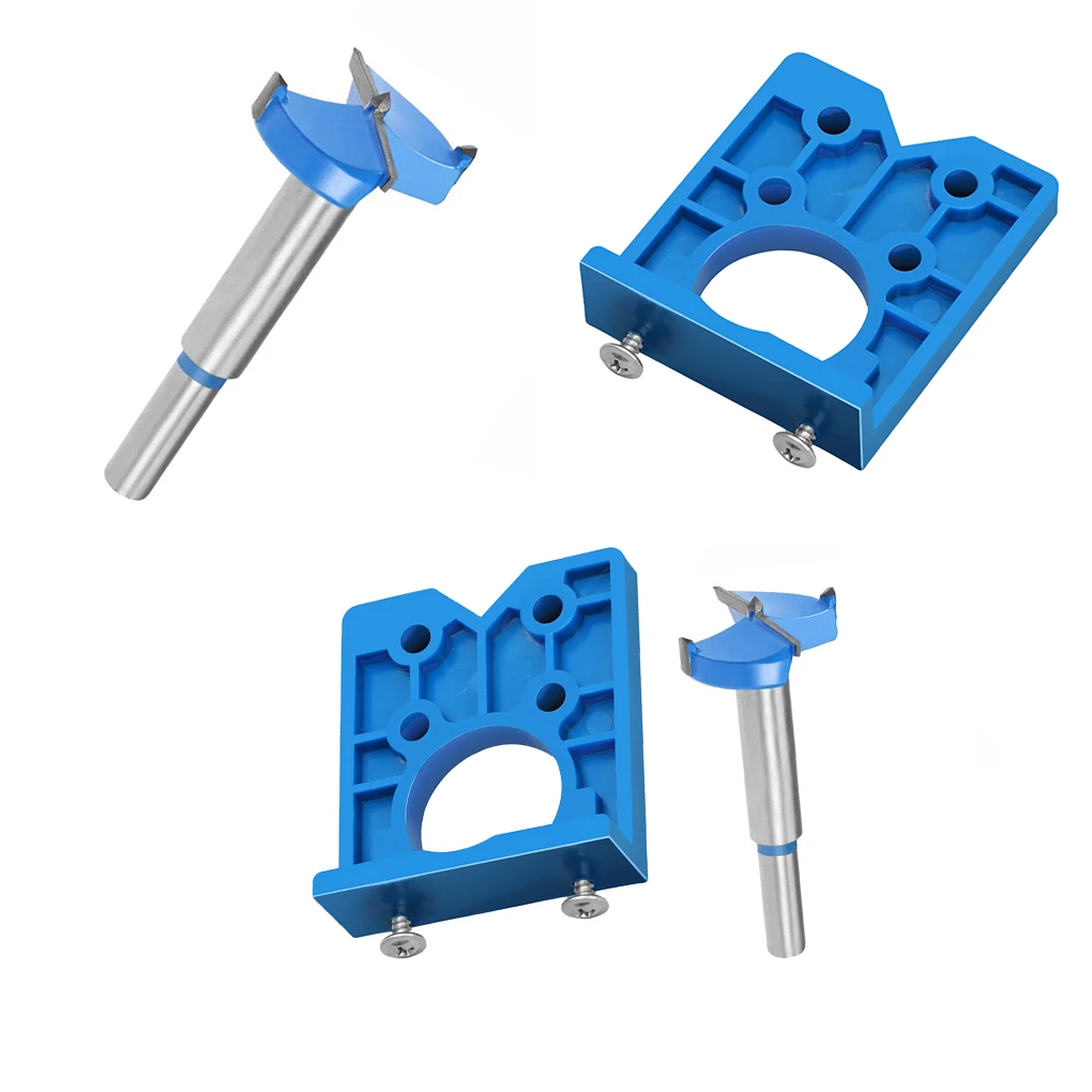 

Hole Drill Woodworking Template Drilling Tool Portable Hinge Hole Puncher Opener 1pc Drill