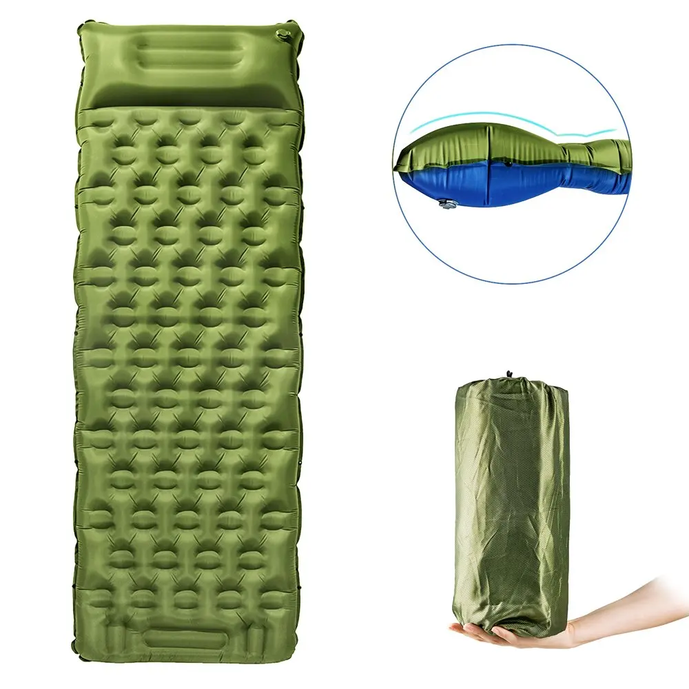 

Sleeping Pad, Upgraded Inflatable Camping Mat with Pillow Backpacking, Traveling, Hiking, Air Mattress Compact Ultralight Hiki