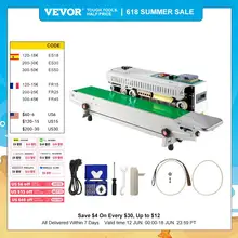 VEVOR FR-900 Automatic Horizontal Continuous Plastic Bag Band Sealing Machine Temperature Control Sealer for Product Packaging